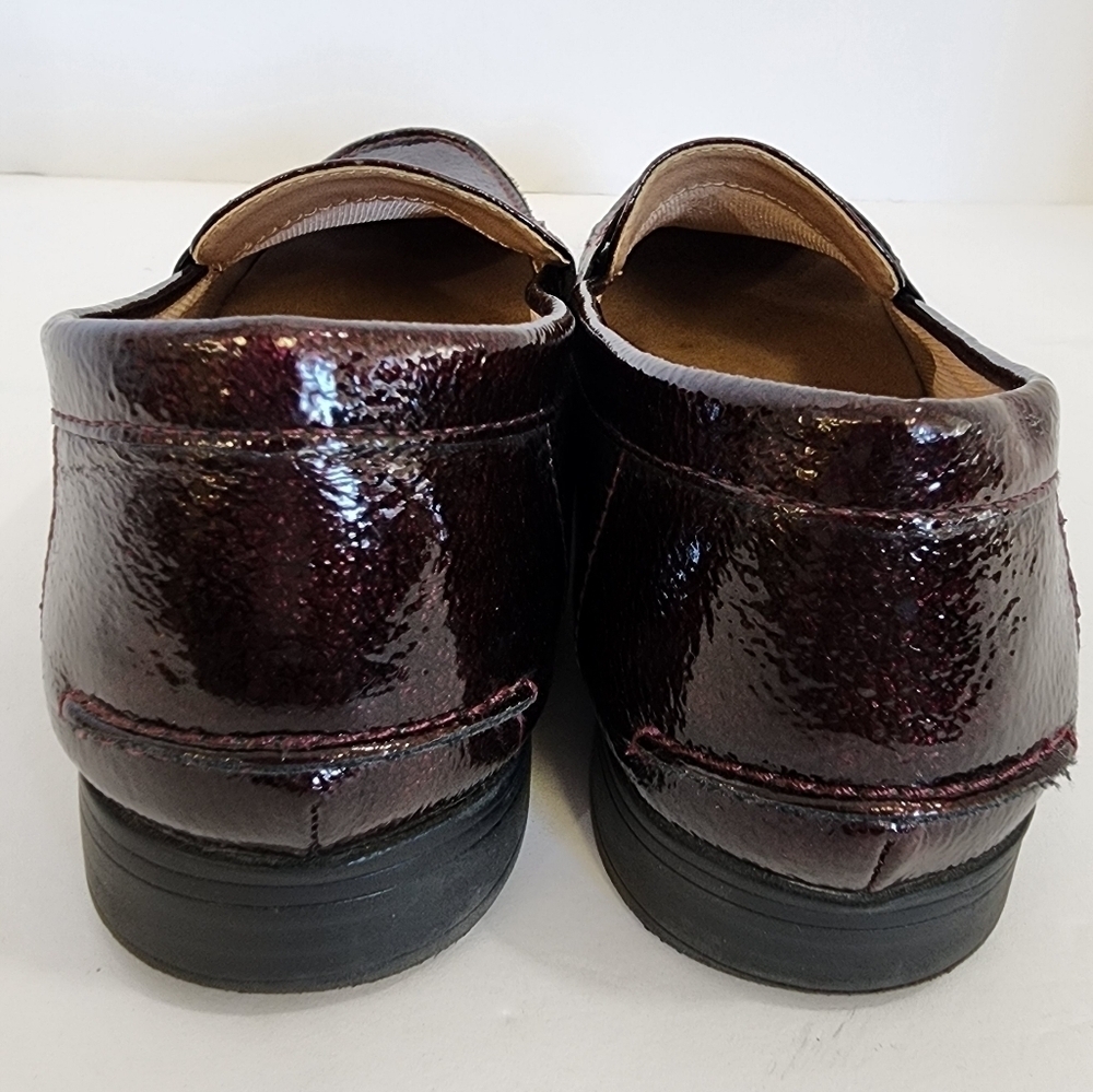 Life Stride Women's Burgundy High Shine Stylish Brown Loafers Soft Cushion, sz 8 - Picture 4 of 11